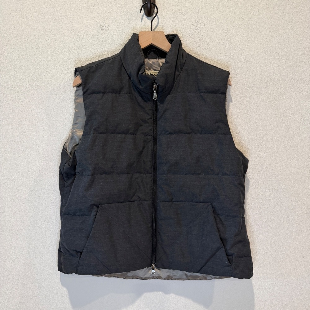 EDDIE BAUER Mens Cotton Blend Down Puffer Vest XL Gorpcore Outdoor Gray Layer